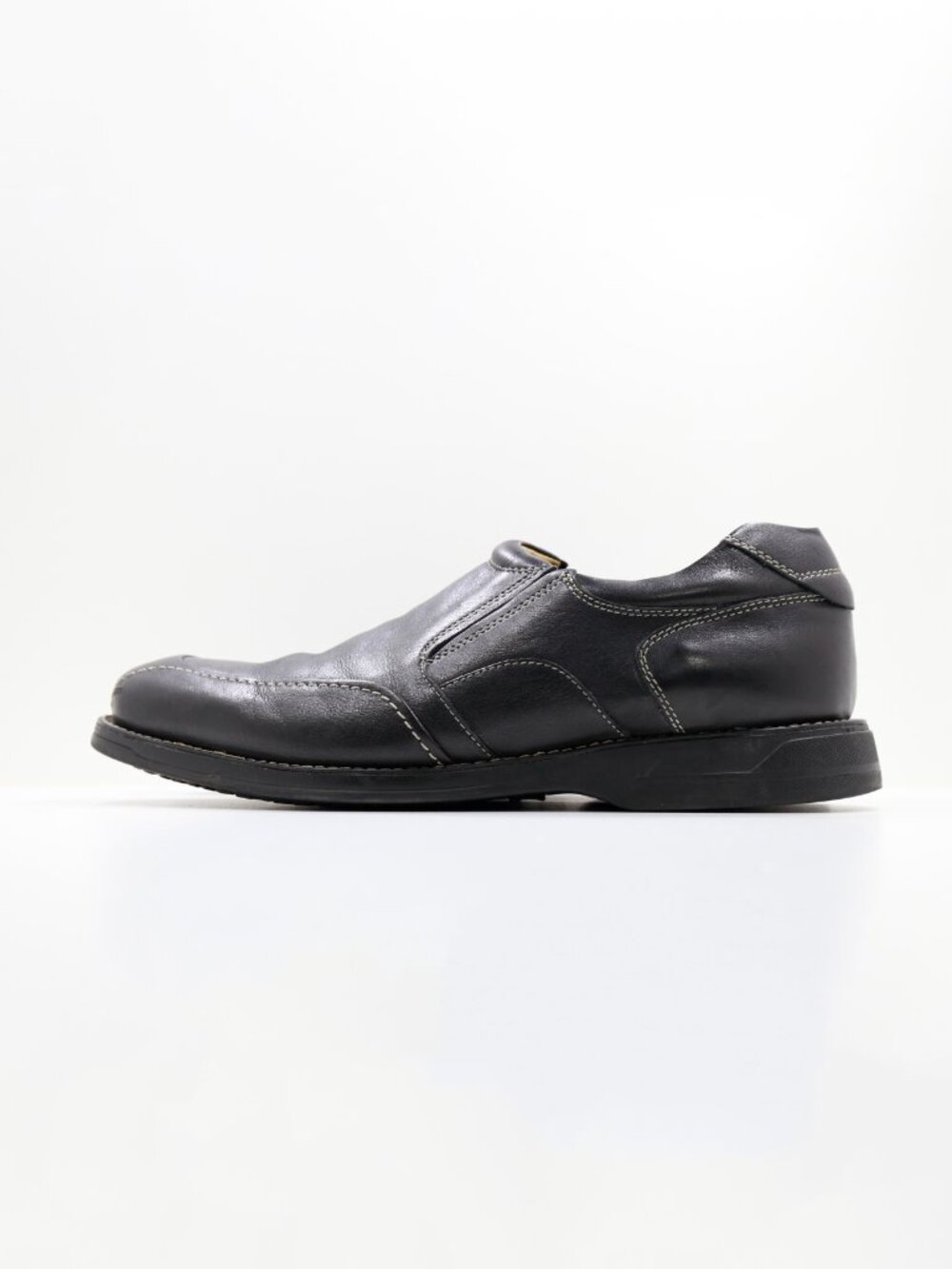 Johnston & Murphy Black Sheepskin Leather Moc Loafers - Men's 10.5 W